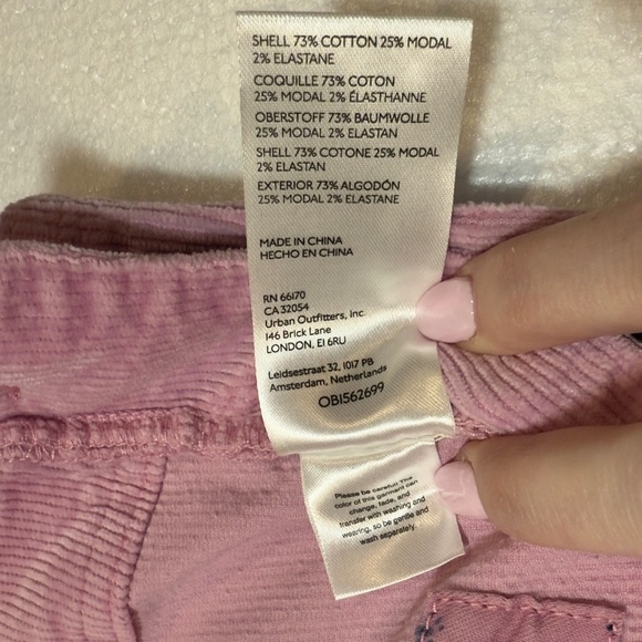 NWOT Women’s Anthropologie Pilcro Blush Pink Corduroy Overalls, Size 31 - Picture 4 of 9